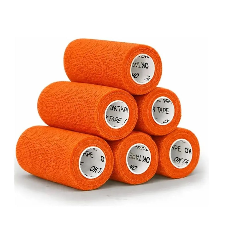 Vendas Cohesivas Coban Ok Tape 6 Unidades 10cm X 4.5m Naranja