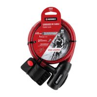 Candado de cable con llave 12 mm X 1.0 m HERMEX - 43923