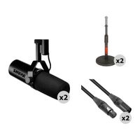 Shure SM7dB Micrófono Vocal para 2 Personas con Preamp Integrado, Soportes de Mesa y Cabl