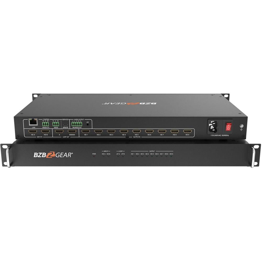 BZBGEAR Procesador de Video Wall 4K UHD HDMI 2.0 BG-UHD-VW29 con 3x3 Salidas HDMI y Contro
