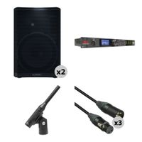 QSC CP12 Kit de Altavoces Activos Compactos 12"" 800W con Procesador de Sonido y Micrófono