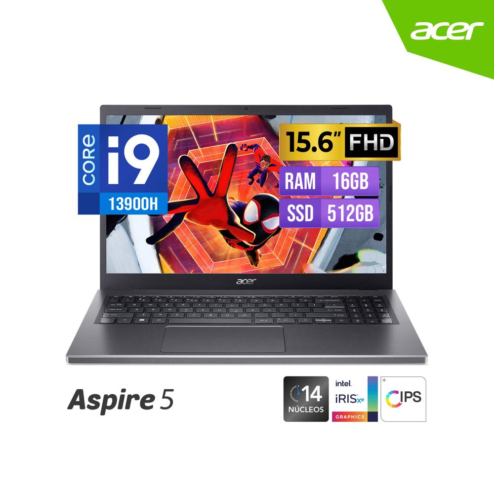 LAPTOP ACER ASPIRE 5 15 A515 58P 954J i9 13900H 15.6 FHD IPS 16GB Ram DDR5 512GB SSD Steel Gray