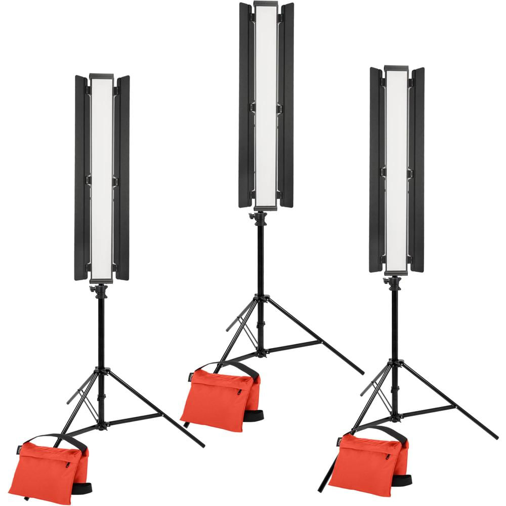 Genaray Kit de Iluminación Trifásica 36" con Luces LED y Soportes
