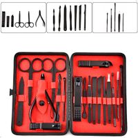 Set 18 Piezas En Acero Inoxidable Manicura Pedicura Negro