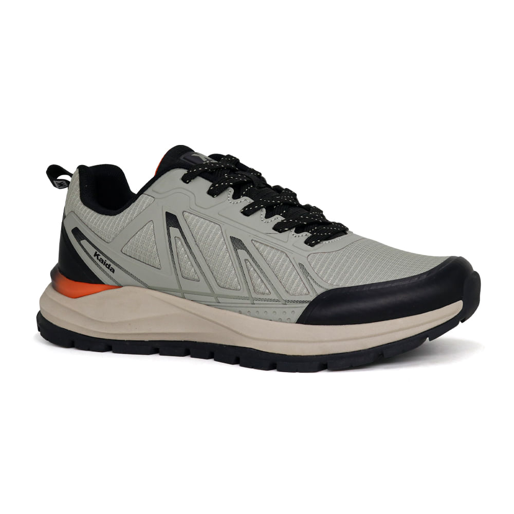 Zapatillas Outdoor Hombre Kaida 1781-H26Q2 GRIS-NARANJA- Zapatillas Outdoor Hombre Kaida 1781-H26Q2 GRIS-NARANJA 39