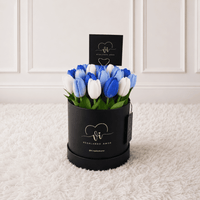 Box de 25 tulipanes - Flores azules - Arreglo floral