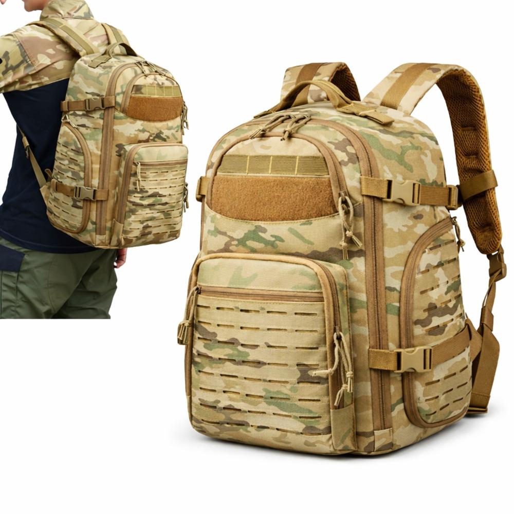 Mochila Militar Importada 50L Táctica para Camping Trekking y Viajes con Sistema MOLLE Láser Militar