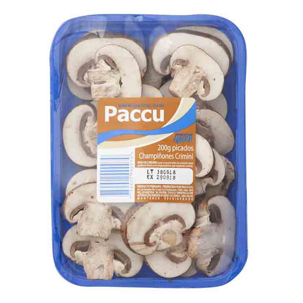 Champiñón Crimini Picado PACCU Bandeja 200g