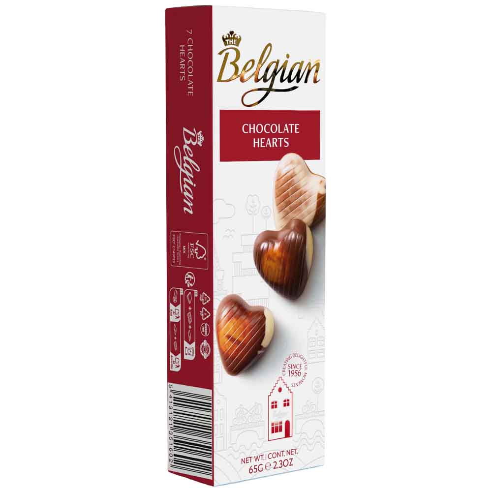 Chocolates THE BELGIAN Praline Hearts Caja 65g