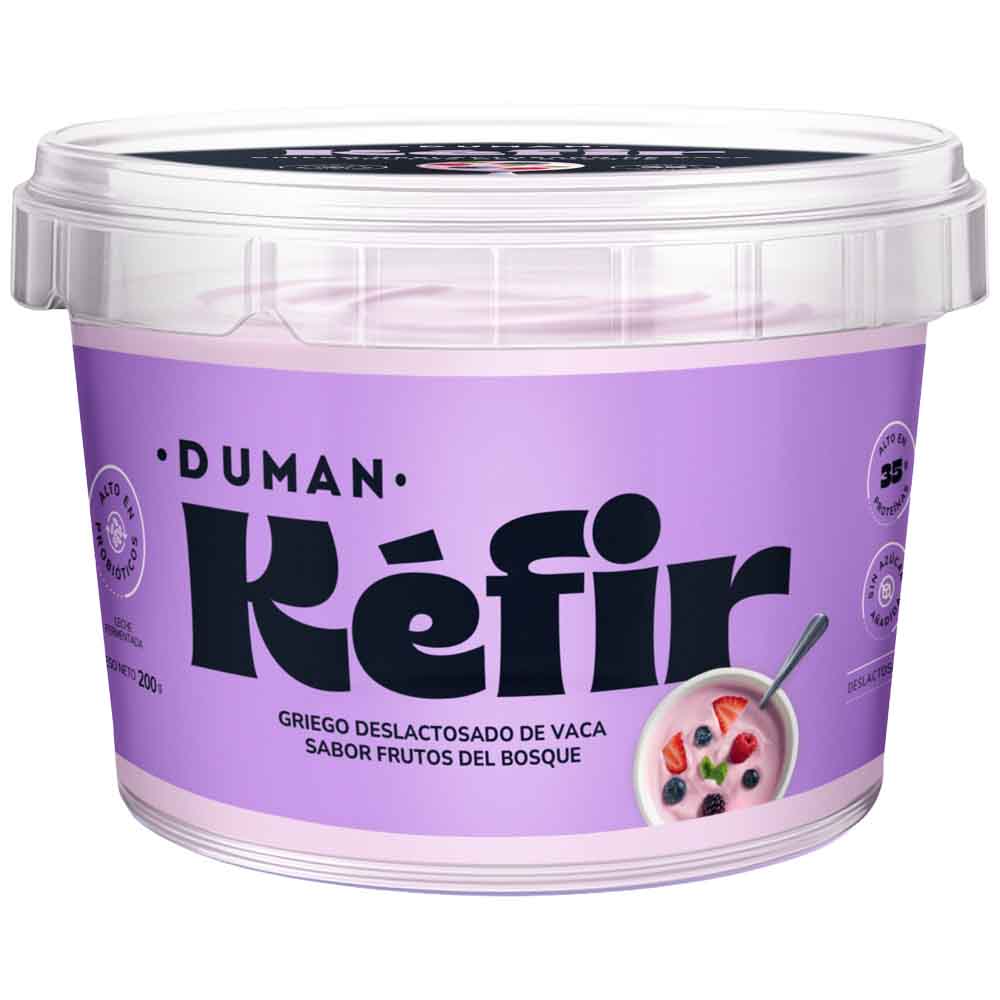 Yogurt Griego Kéfir DUMAN Frutos del Bosque Pote 200g