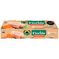 Filete de Atún con Aceite de Girasol FLORIDA Lata 80g Paquete 3un