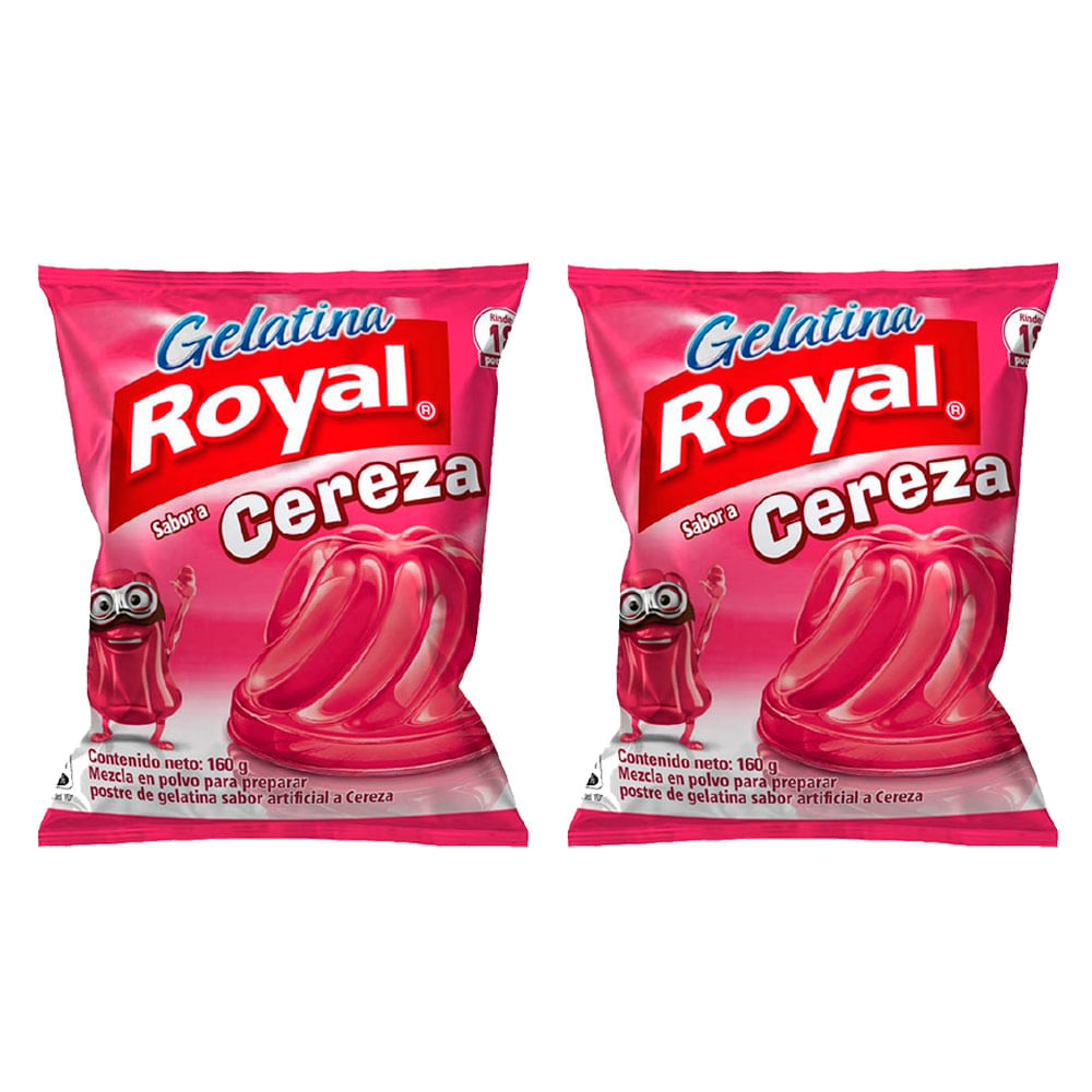 Pack Gelatina ROYAL Sabor a Cereza Bolsa 160g x 2un