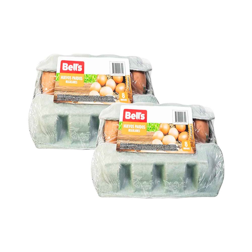 Pack Huevos Pardos BELL'S Regulares Paquete 8un x 2un