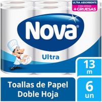 Papel Toalla NOVA Ultra Absorbente Paquete 6un