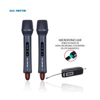 Micrófono inalambrico dual UHF recargable All Sound MT-M7B-N
