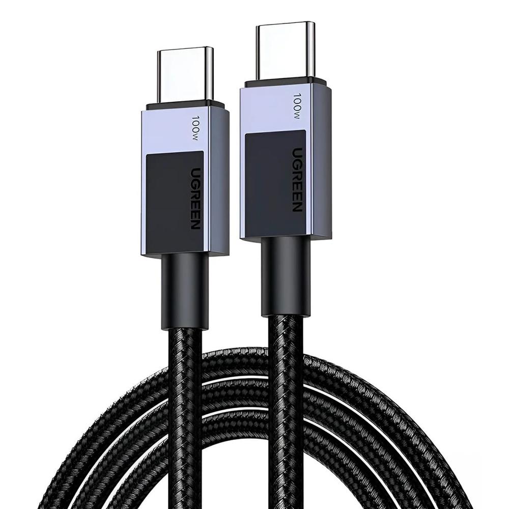 Cable Tipo C 2M Ugreen L512 Carga Rapida 100W PD Nylon Trenzado Negro