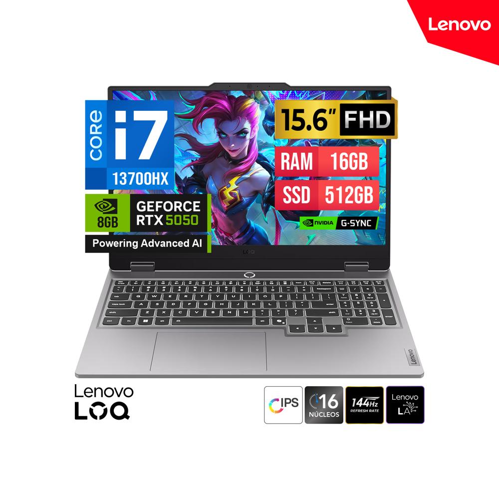 LAPTOP LENOVO LOQ 15IRX10 15 6 FHD IPS IA Core i7 13700HX 16GB DDR5 512GB GEFORCE RTX 5050 8GB
