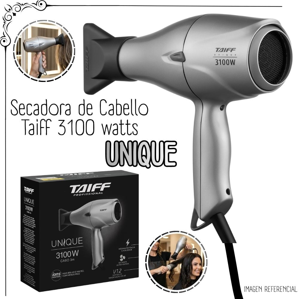 SECADORA PROFESIONAL DE CABELLO TAIFF UNIQUE - 3100 WATTS