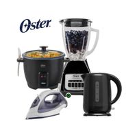 Combo Oster Licuadora - Olla Arrocera 1.8 LT - Hervidor 1.7 LT - Plancha a Vapor