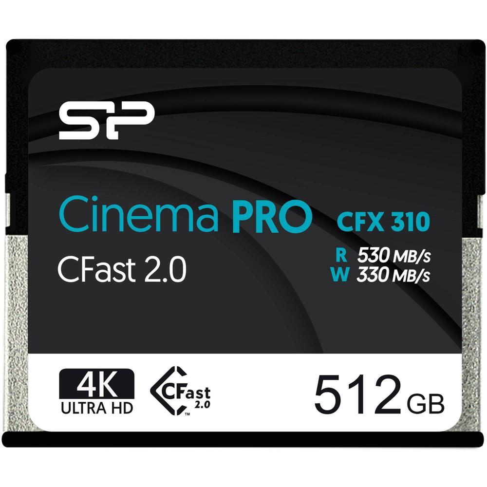 Silicon Power Tarjeta de Memoria CFX 310 512GB cFAST 2.0 - Velocidad de Lectura 530 MB/s,