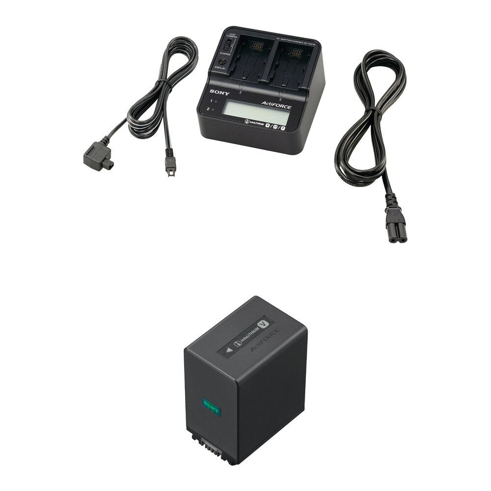Sony Kit de Energía Básico para HXR-MC50U con Batería NP-FV100 y Adaptador AC-VQV10