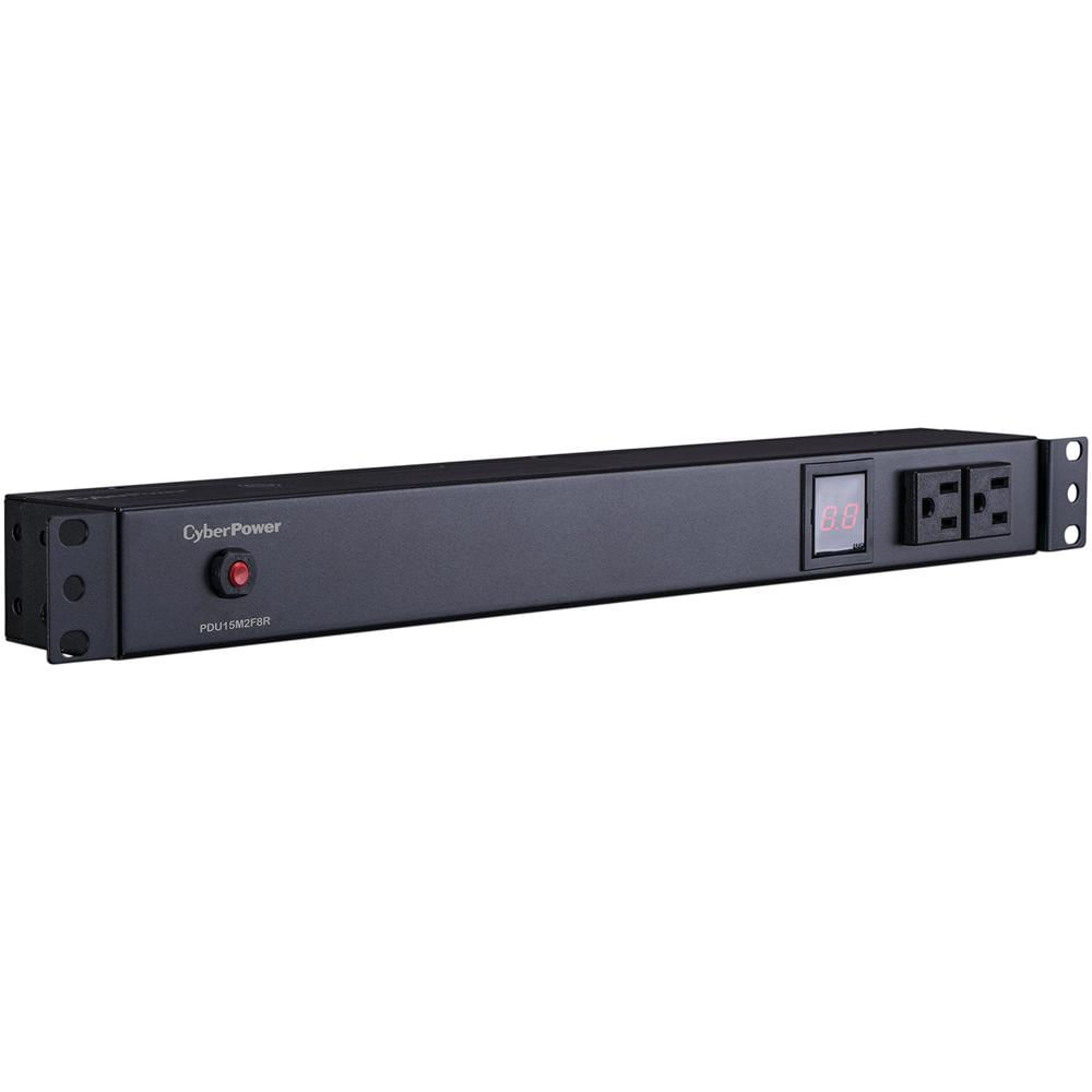 CyberPower PDU15M2F8R PDU Medido 15A con 10 Salidas NEMA 5-15R, 15' Cable de Alimentación