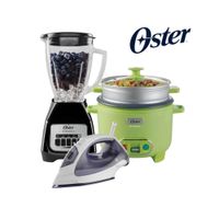 Combo Oster Licuadora 1.5Lt - Olla Arrocera 1.8 LT - Plancha a Vapor