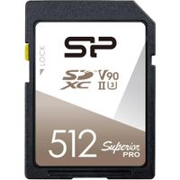 Silicon Power Tarjeta de Memoria SDXC 512GB Superior Pro UHS-II V90 - 290 MB/s Lectura, 26