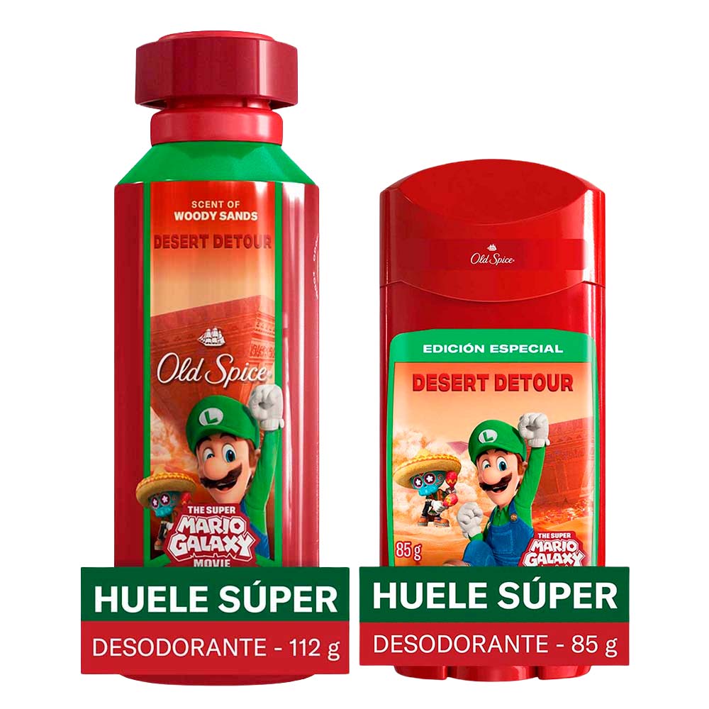 Pack OLD SPICE: Desodorante para Hombre en Spray Luigi Frasco 175ml + Desodorante para Hombre en Barra Luigi Frasco 85g