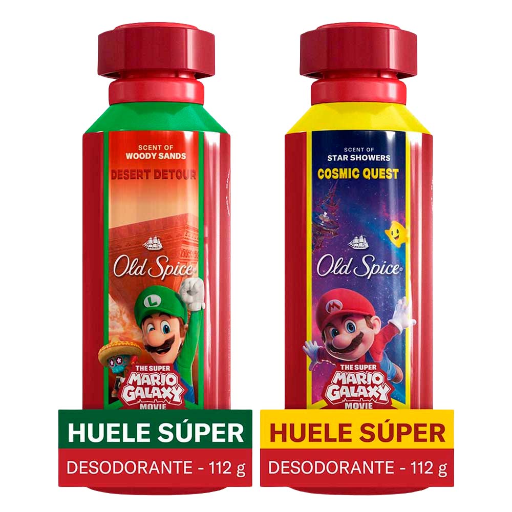 Pack OLD SPICE: Desodorante para Hombre en Spray Luigi Frasco 175ml + Desodorante para Hombre en Spray Mario Frasco 175ml