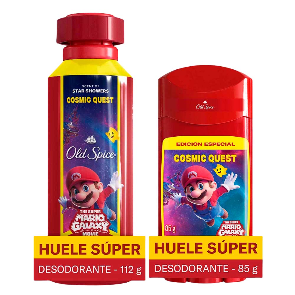 Pack OLD SPICE: Desodorante para Hombre en Spray Mario Frasco 175ml + Desodorante para Hombre en Barra Mario Frasco 85g