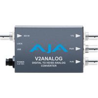 AJA V2Analog Mini-Converter HD/SD-SDI a Analógico - Conversión 10-Bit, Salida YPbPr/RGB,