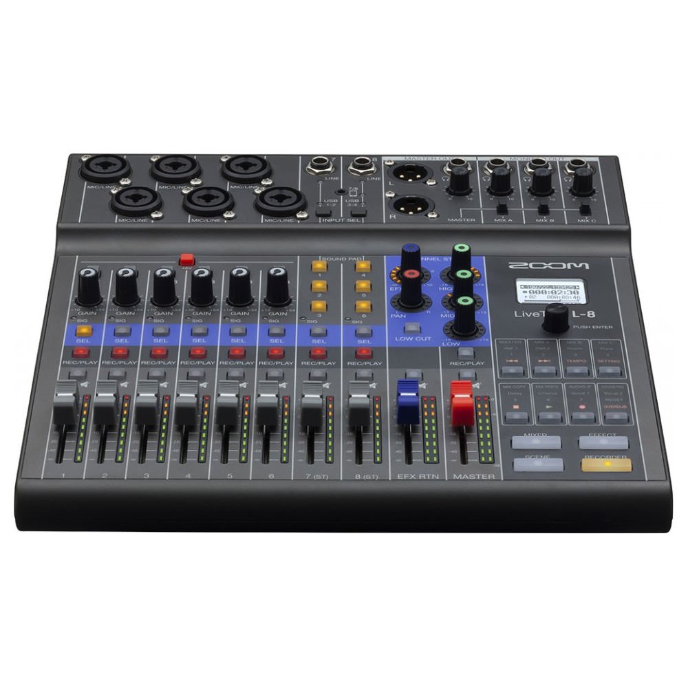 Zoom LiveTrak L-8 Mezclador Digital Portátil de 8 Canales con Grabadora Multitrack, 6 Ent