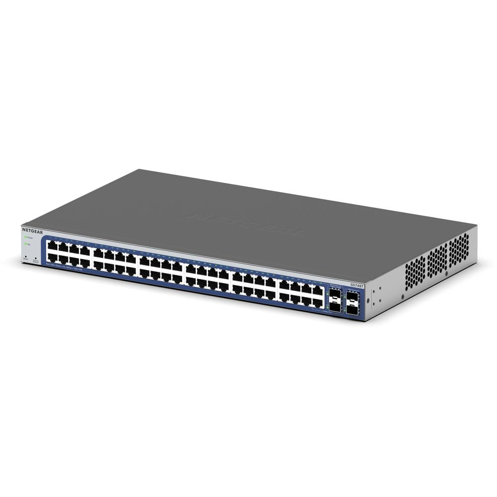 NETGEAR Switch de Red Gestionado GS748T 48 Puertos Gigabit, 100 Gb/s, Montaje en Rack, Cap