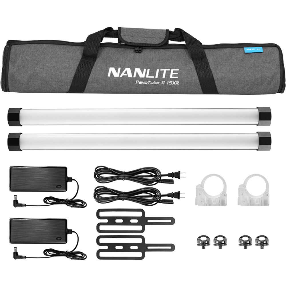 Nanlite PavoTube II 15XR Kit de 2 Tubos LED RGB de 2' con Control Inalámbrico y Efectos E