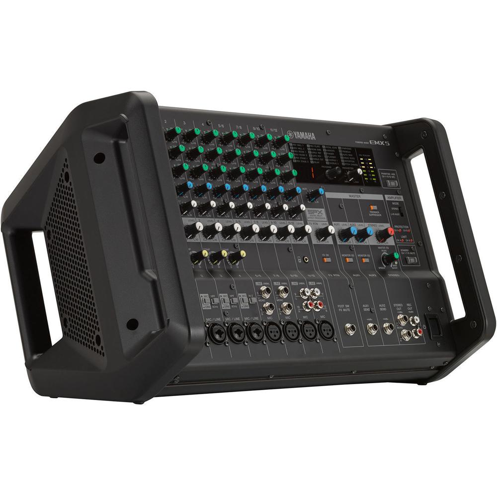 Yamaha EMX 5 Mezclador Amplificado de 12 Canales con Amplificador de 1260W, 8 Entradas Mic