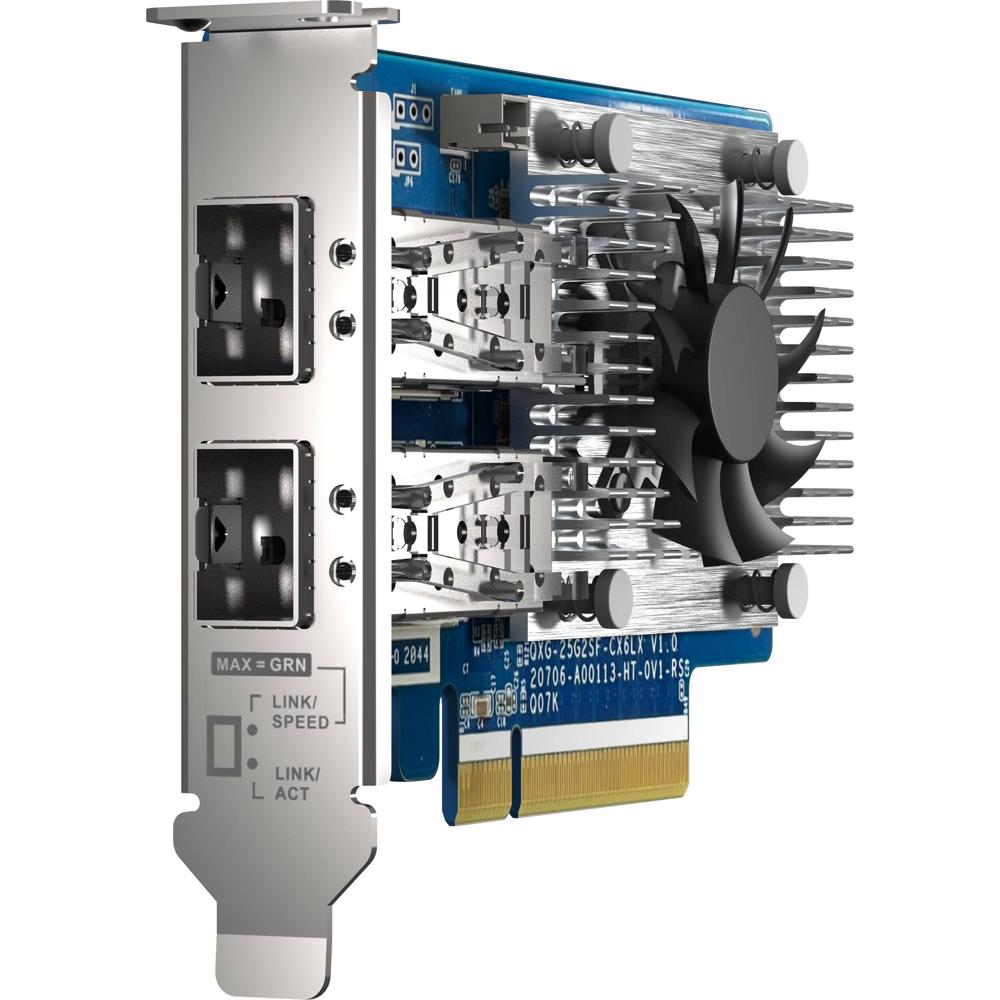 QNAP Tarjeta de Expansión de Red QXG-25G2SF-CX6 Dual-Port 25GbE PCIe 4.0 x8 con 2 Puertos