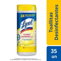 Toallitas Desinfectantes LYSOL Limón Lima Pote 35un