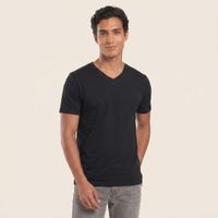 Polo Cuello V Negro Algodón Pima
