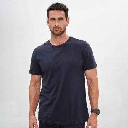 Polo Hombre Algodón Pima Azul Azul Oscuro L
