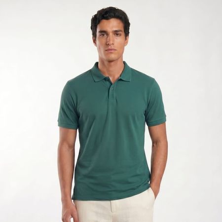 Polo Camisero Verde Algodón Pima Esmeralda S