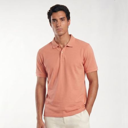 Polo Camisero Rosado Algodón Pima Salmon L