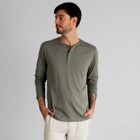 Polo Henley Verde Oliva 100% Algodón Pima