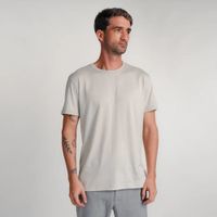 Polo Gris Claro para Hombre Drop the Label Cuello Redondo Manga Corta Algodón Pima