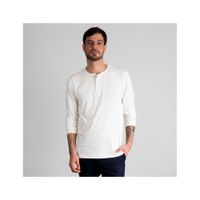 Polo Henley Blanco Tiza 100% Algodón Pima