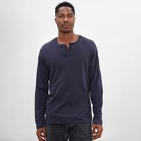 Polo Henley Negro 100% Algodón Pima
