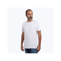 Polo Blanco para Hombre Drop the Label Cuello Redondo Manga Corta Algodón Pima