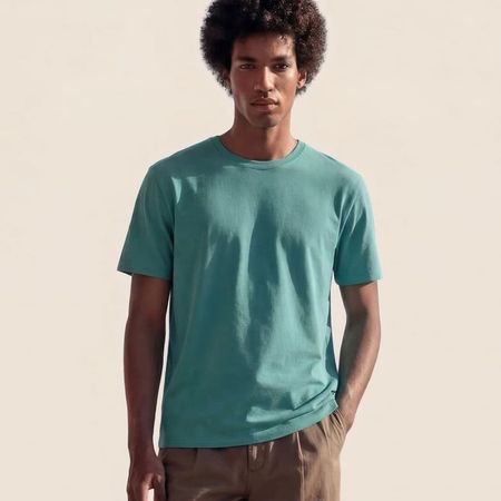 Polo Hombre Verde Agua 100% Algodón Pima Verde Mar M