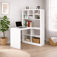 ESCRITORIO CON LIBRERO MODELO ELE BLANCO