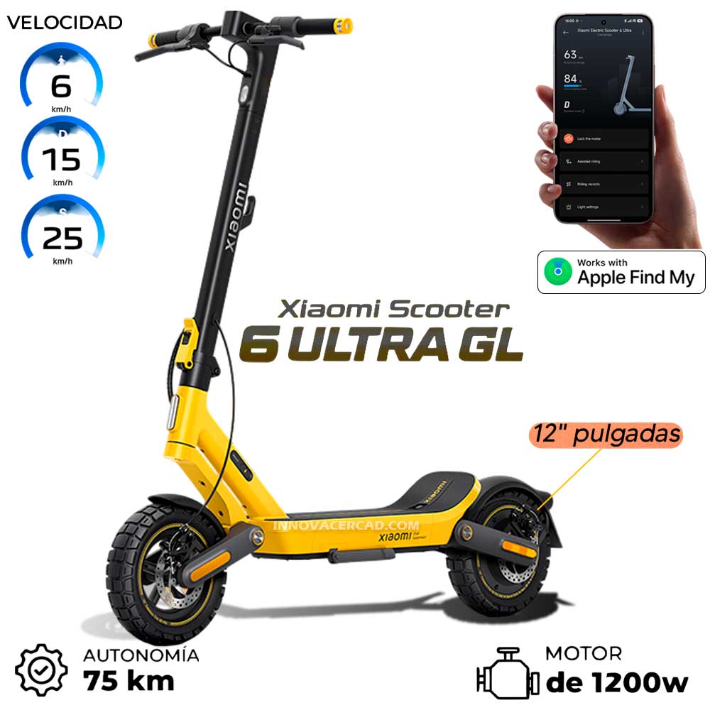 Scooter Electrico Xiaomi 6 Ultra 1200W Autonomia 75km.